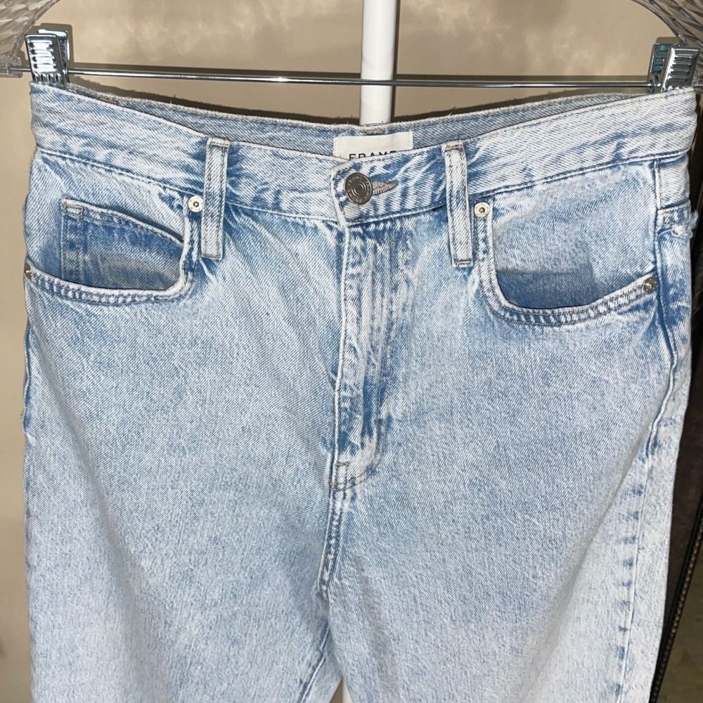 FRAME Ultra High Rise Barrel Jeans W/29 Light Blue Whisper LBR207 LN - Picture 9 of 15